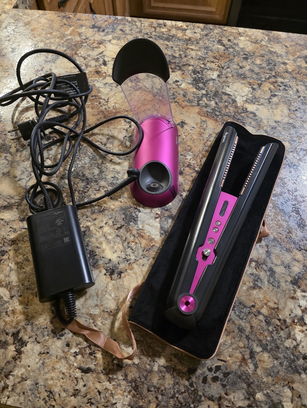 Dyson Pink & Black Hair Straightener Flat Iron Set
